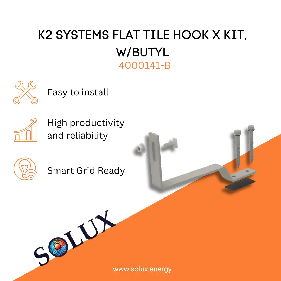 This is an image of Flat Tile Hook X Kit with EverSeal Sealant | K2 Systems